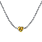 [Clover Jewelry]2.0 Carat Sparkling Tennis Heart Cut Necklace