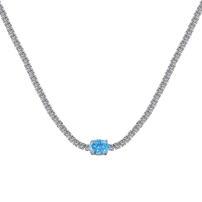 [Clover Jewelery]1.0 Carat Shining Oval Cut Necklace