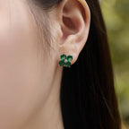 [Clover Jewelry]四つ葉のクローバー八芒星ピアス