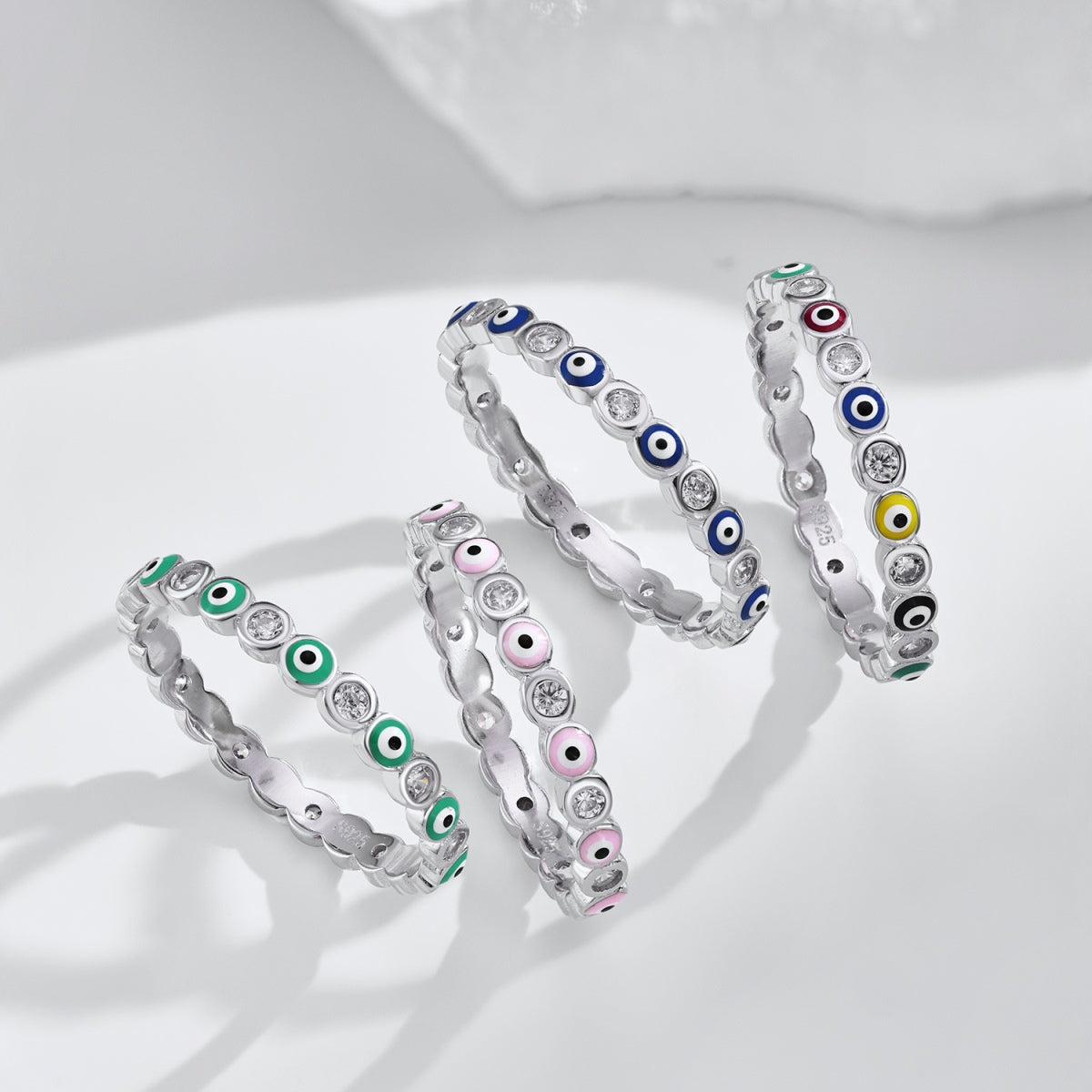 [Clover Jewelery]Sparkling Vibrant Round Shape Daily Ring