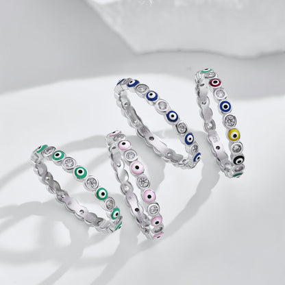 [Clover Jewelery]Sparkling Vibrant Round Shape Daily Ring