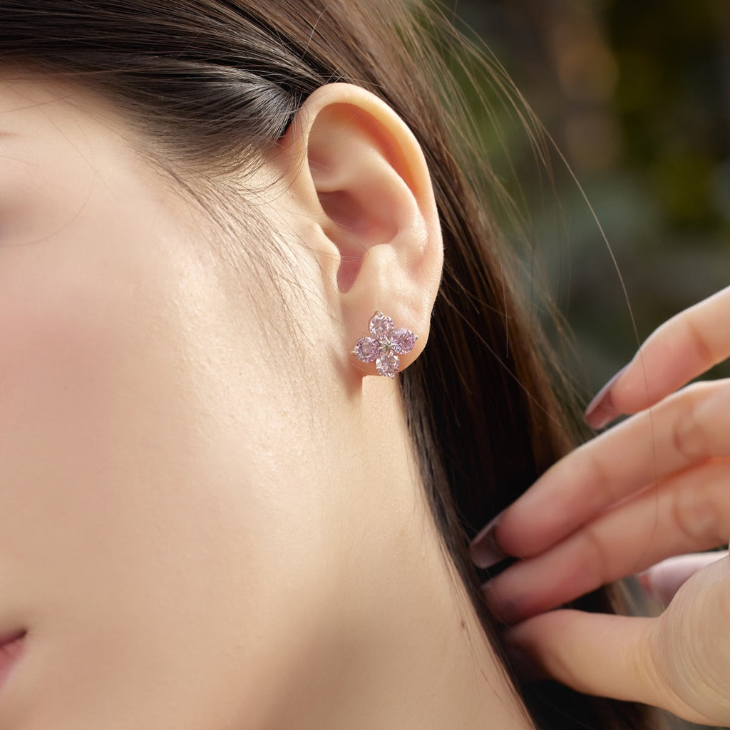 [Clover Jewelry]四つ葉のクローバー八芒星ピアス