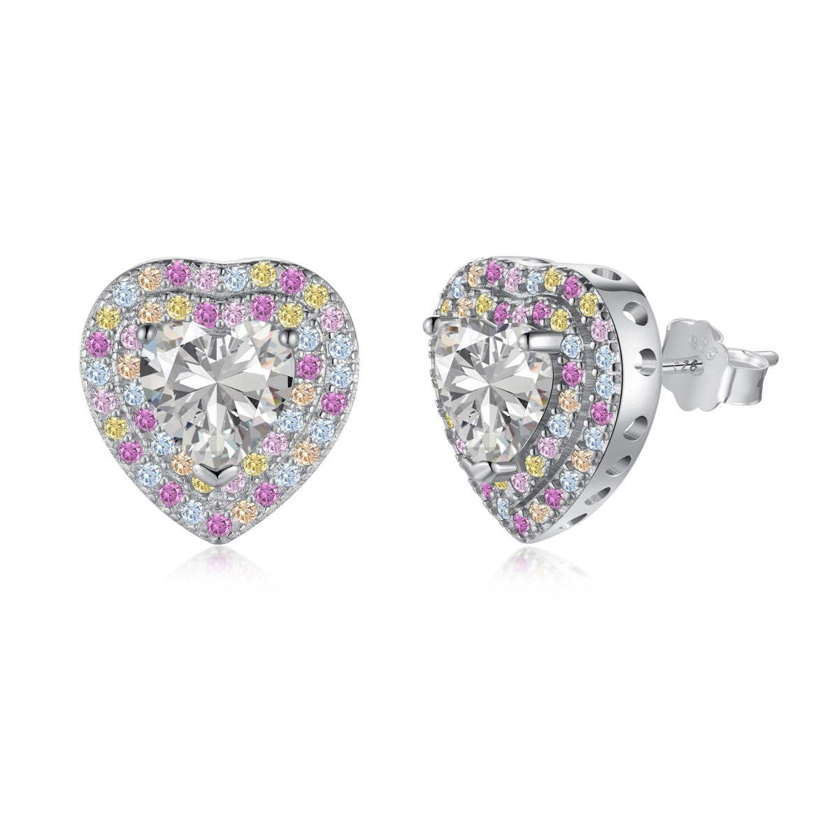 [Clover Jewelry]Funkelnde herzförmige Liebhaber-Ohrringe