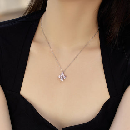 [Clover Jewelery]Four-Leaf Clover And Eight-Pointed Star Necklace