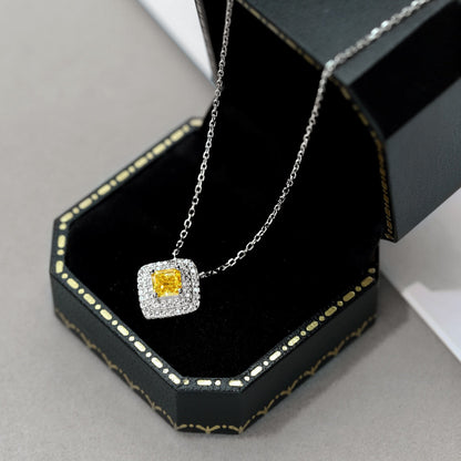 [Clover Jewelery]Sparkling Asscher Cut Necklace
