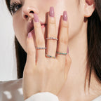 [Clover Jewelry]Sparkling Vibrant Round Shape Daily Ring