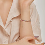 [Clover Jewelry]Zartes, farbenfrohes Armband mit Smaragdschliff für Partys