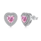 [Clover Jewelry]Funkelnde herzförmige Liebhaber-Ohrringe