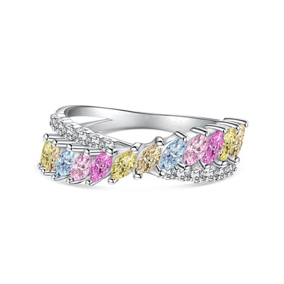 [Clover Jewelery]Unique Colorful Marquise Cut Daily Ring
