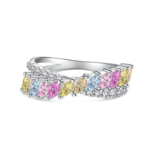[Clover Jewelery]Unique Colorful Marquise Cut Daily Ring