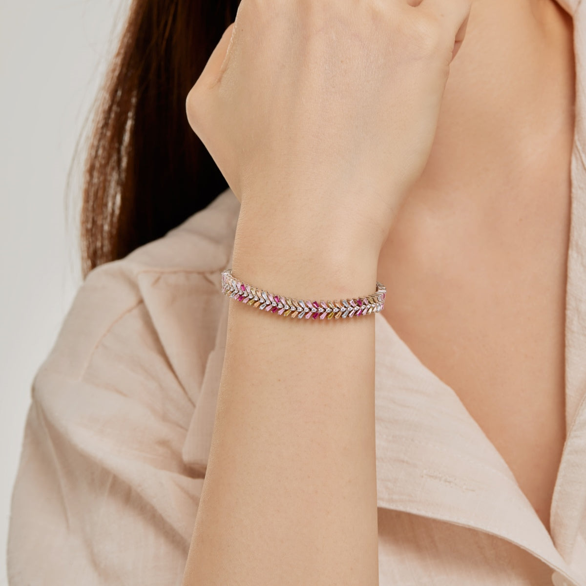 [Clover Jewelery]Dainty Radiant Emerald Cut Daily Bracelet