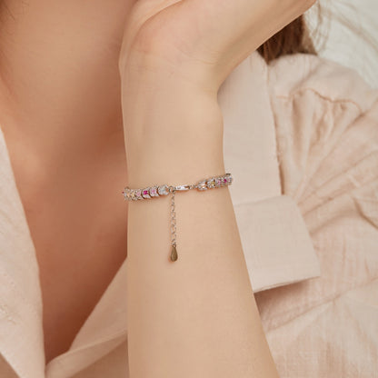 [Clover Jewelery]Delicate Colorful Multi Cut Daily Bracelet