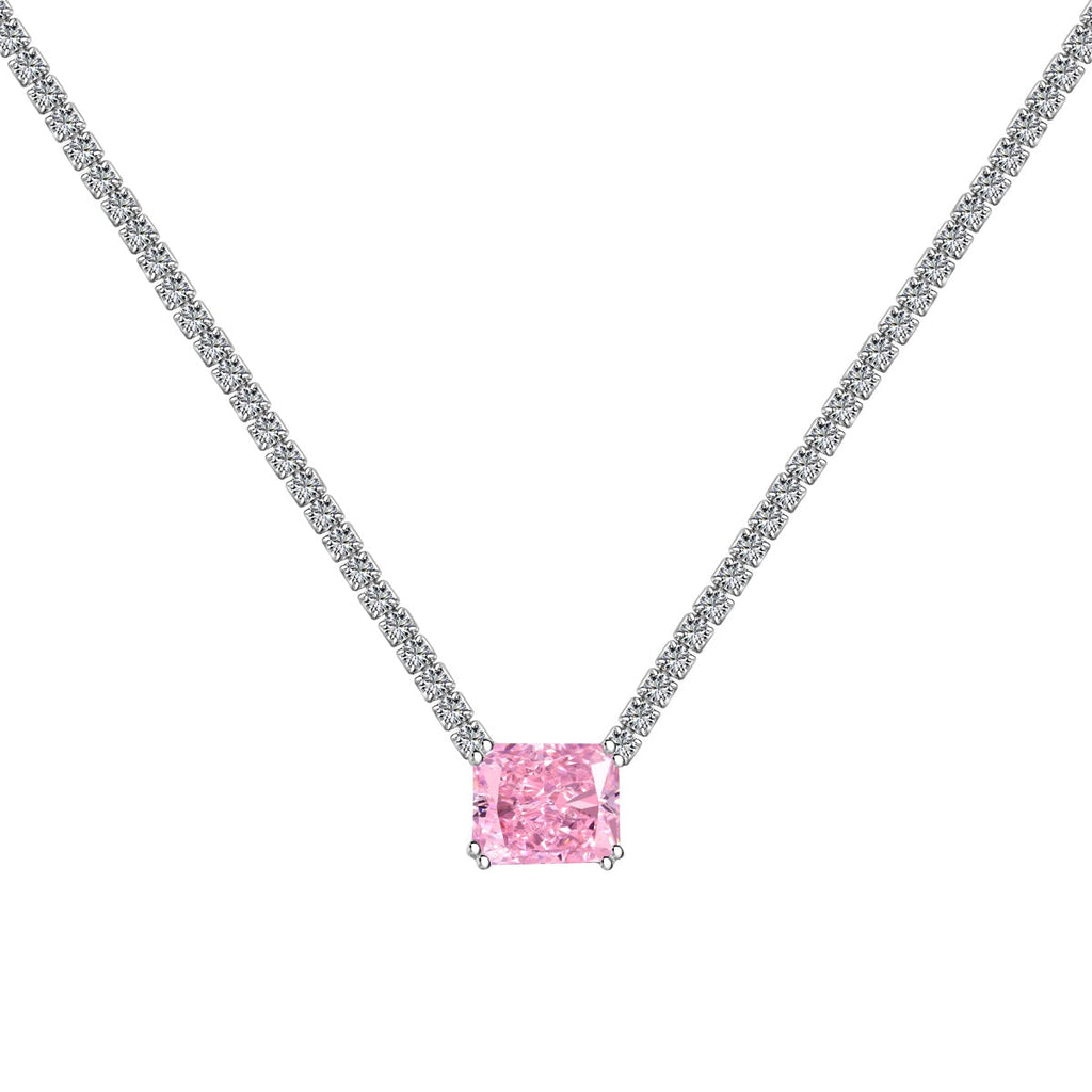 [Clover Jewelry]4.0 Carat Elegant Radiant Cut Necklace
