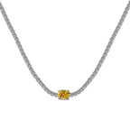 [Clover Jewelry]1.0 Carat Shining Oval Cut Necklace