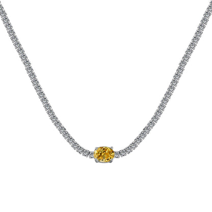 [Clover Jewelery]1.0 Carat Shining Oval Cut Necklace