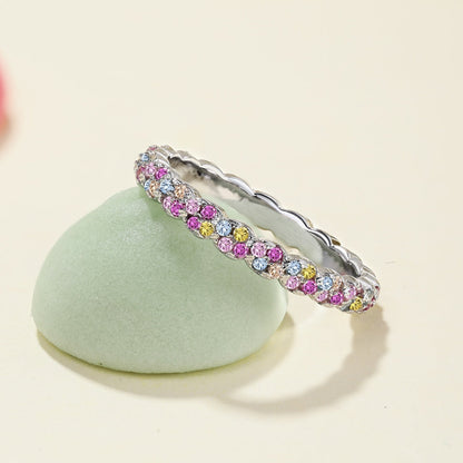[Clover Jewelery]Dainty Ebullient Round Cut Daily Ring