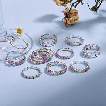 [Clover Jewelery]Dainty Ebullient Round Cut Daily Ring