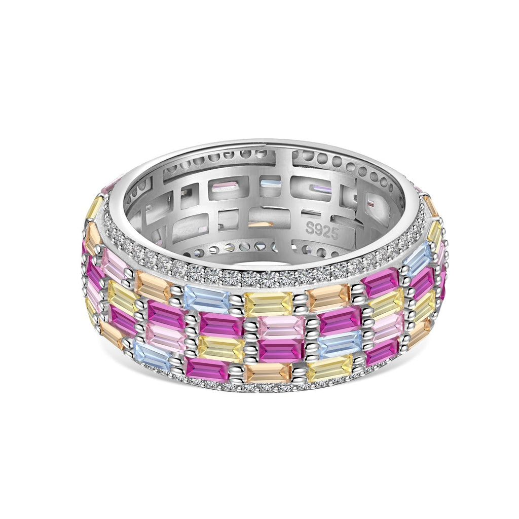 [Clover Jewelry]Strahlender Farbenfroher Radiant-Cut Alltagsring