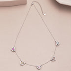 [Clover Jewelry]Sparkling Five Heart Necklace