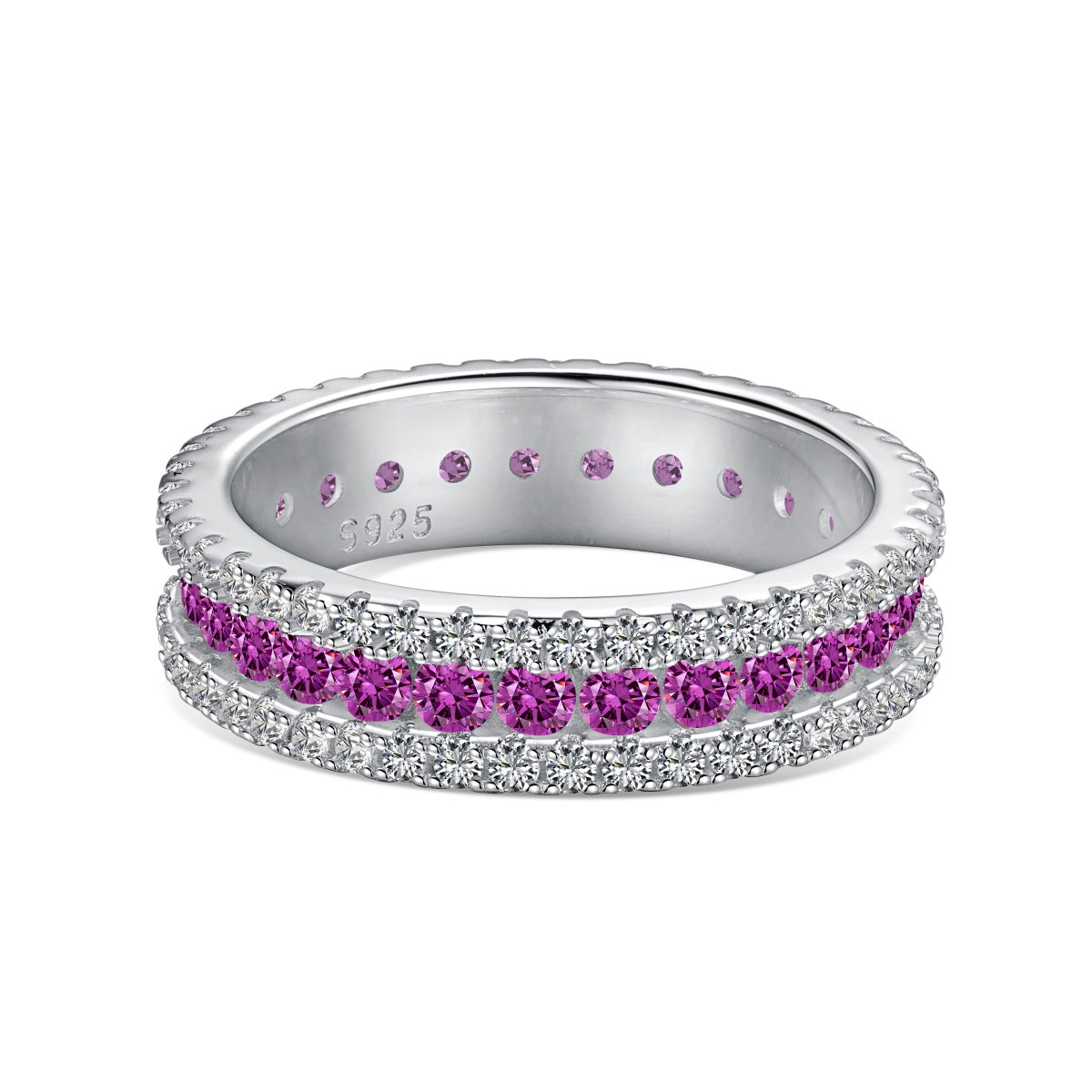 [Clover Jewelery]Delicate Colorful Round Cut Daily Ring