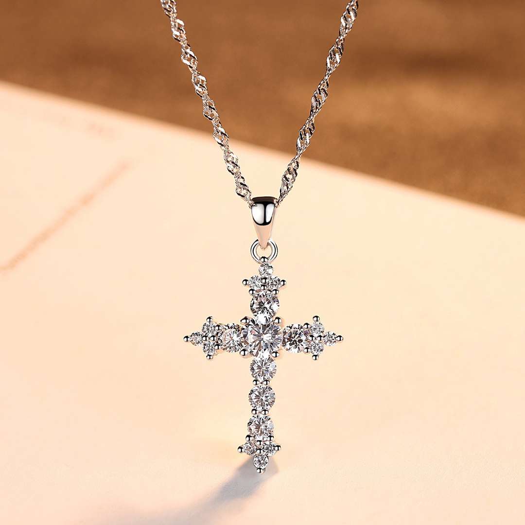 [Clover Jewelery]Delicate Cross Shape Necklace
