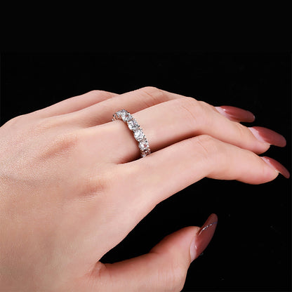 [Clover Jewelery]Eternity Round Cut Tennis Ring