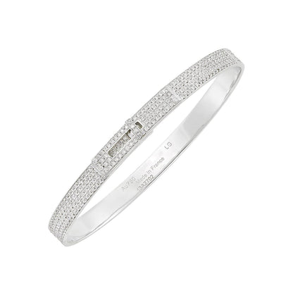 [Clover Jewelery]HM KELLY BRACELET IN SILVER AND FULL PAVE DIAMOND