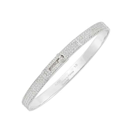 [Clover Jewelery]HM KELLY BRACELET IN SILVER AND FULL PAVE DIAMOND