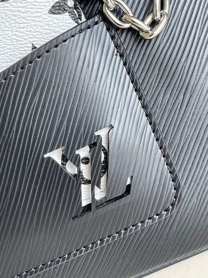 MARELLE 25 BLACK EPI GRAINED COWHIDE LEATHER