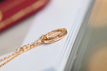 [Clover Jewelery]LOVE NECKLACE ADJUSTABLE ROSE GOLD 2 DIAMOND