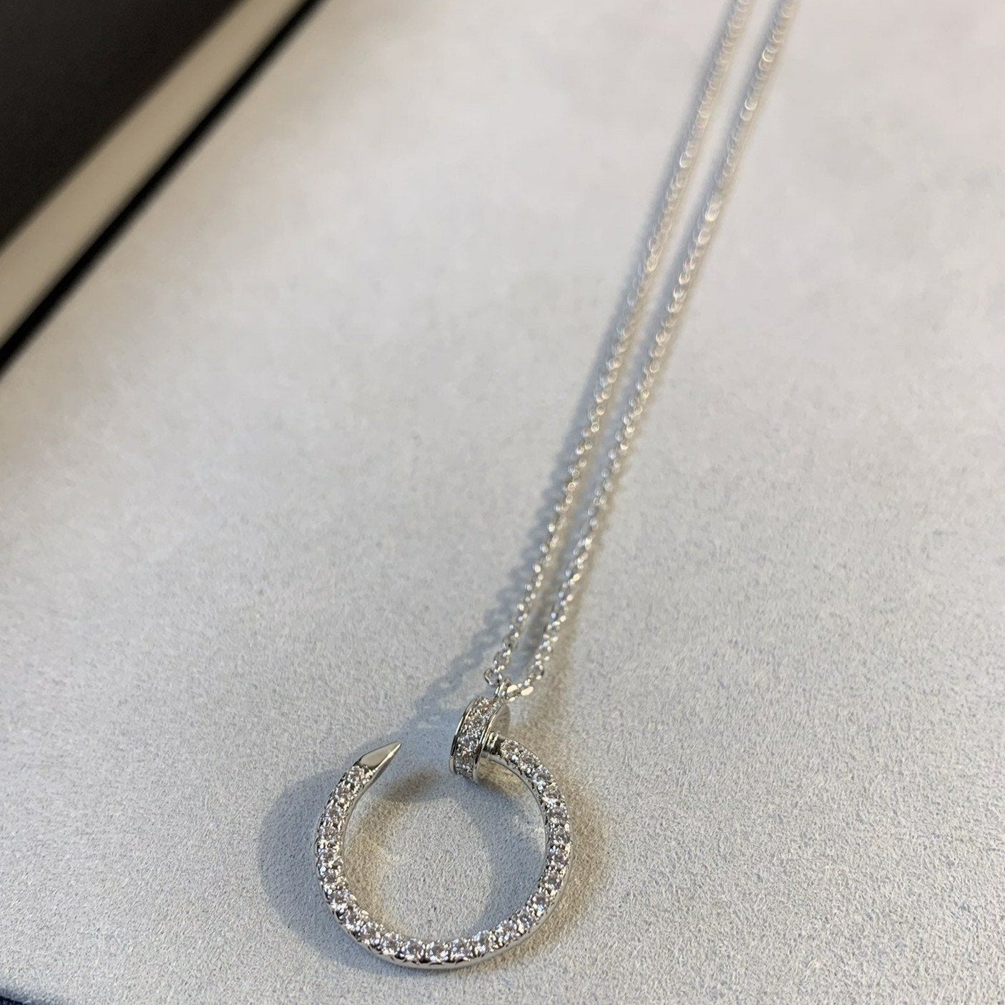 [Clover Jewelery]JUSTE NECKLACE SILVER DIAMONDS