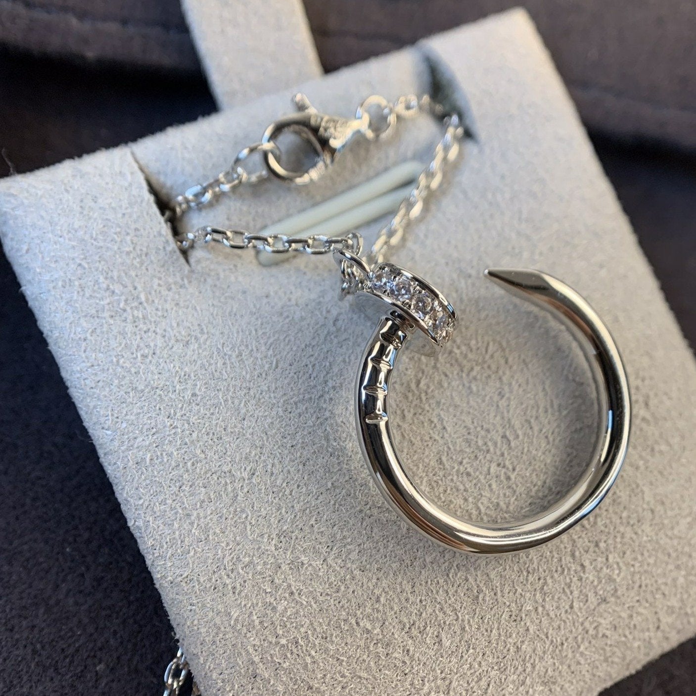 [Clover Jewelery]JUSTE NECKLACE SILVER DIAMONDS