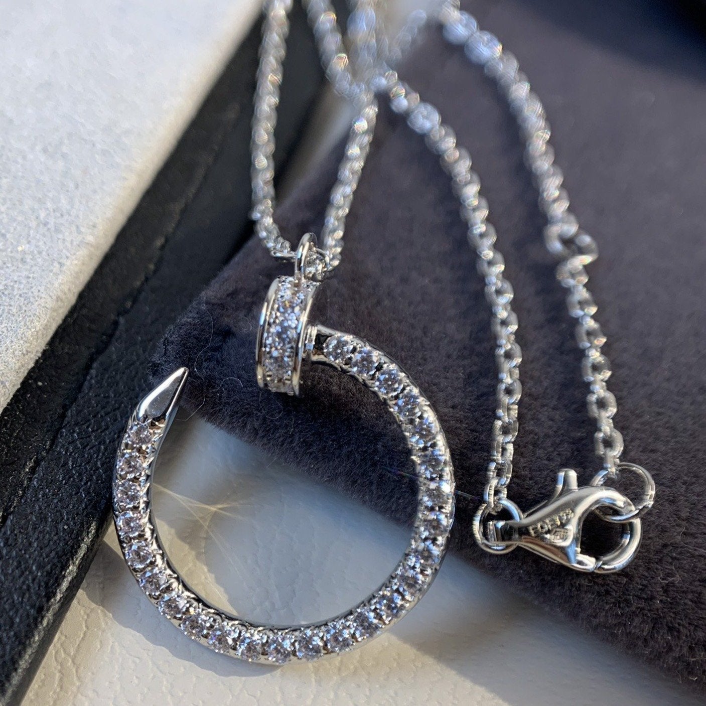 [Clover Jewelery]JUSTE NECKLACE SILVER DIAMONDS