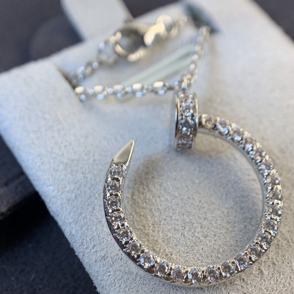 [Clover Jewelry]JUSTE NECKLACE SILVER DIAMONDS
