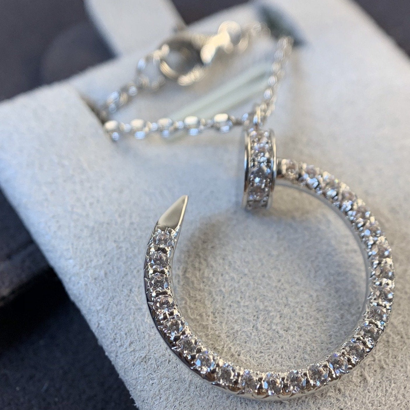 [Clover Jewelry]JUSTE NECKLACE SILVER DIAMONDS
