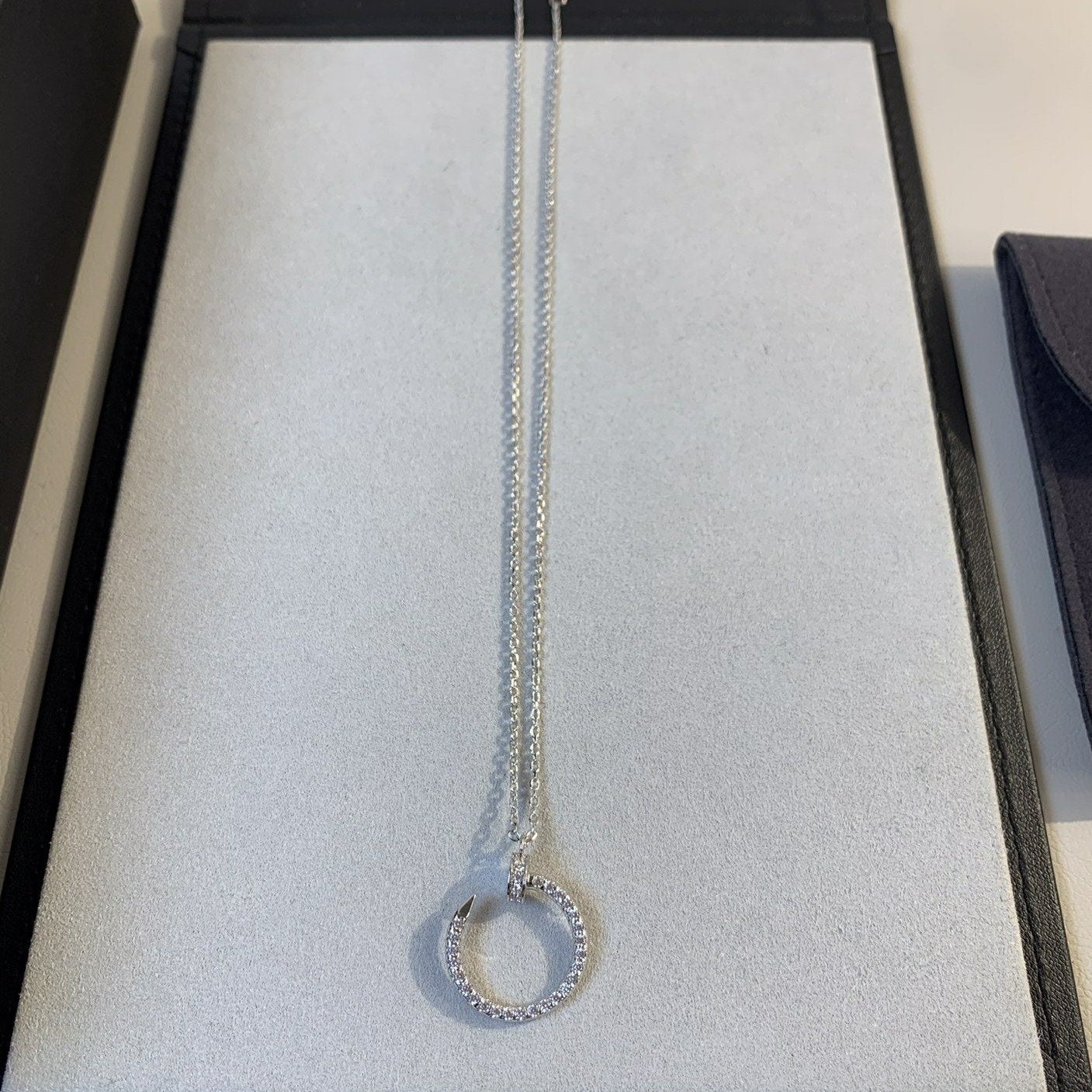 [Clover Jewelry]JUSTE NECKLACE SILVER DIAMONDS