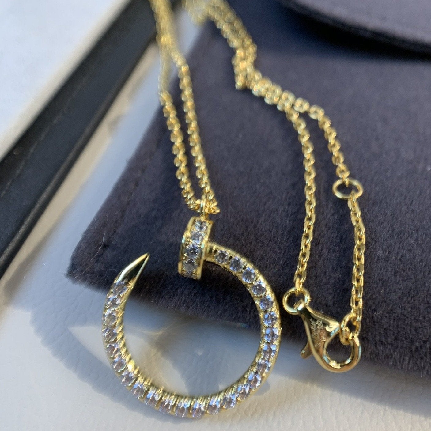 [Clover Jewelery]JUSTE NECKLACE GOLD DIAMONDS