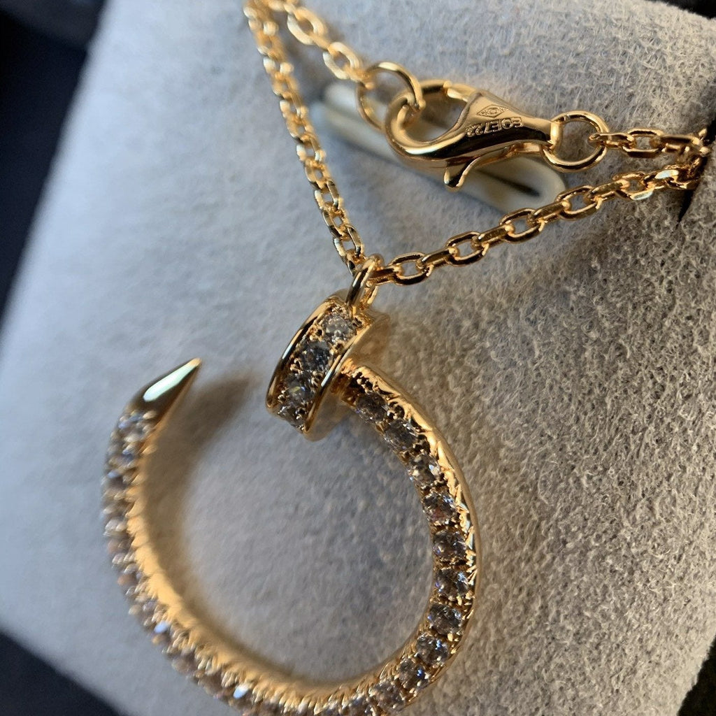 [Clover Jewelry]JUSTE NECKLACE PINK GOLD DIAMONDS