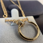 [Clover Jewelry]JUSTE NECKLACE PINK GOLD DIAMONDS
