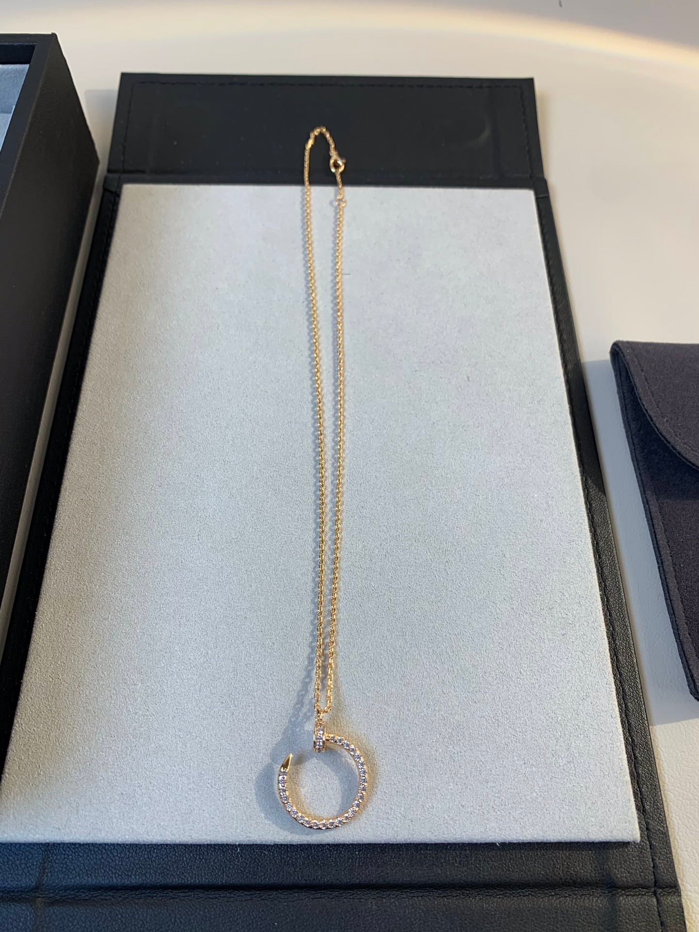 [Clover Jewelry]JUSTE NECKLACE PINK GOLD DIAMONDS