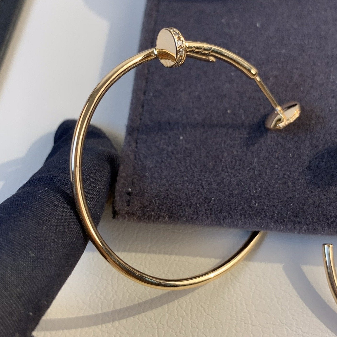 [Clover Jewelry]JUSTE EARRINGS GOLD DIAMONDS 1.8MM
