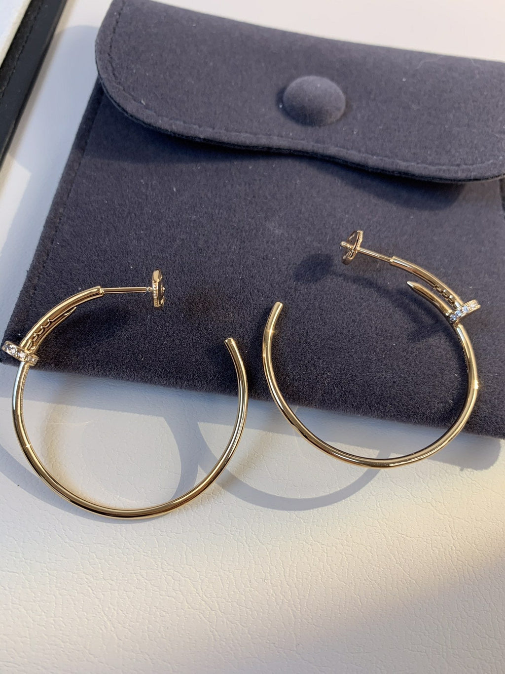 [Clover Jewelry]JUSTE EARRINGS GOLD DIAMONDS 1.8MM