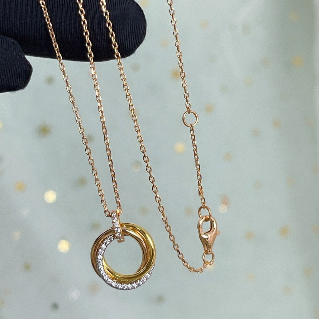 [クローバージュエリー]トリニティネックレス シルバー ゴールド ピンクゴールド ダイヤモンド