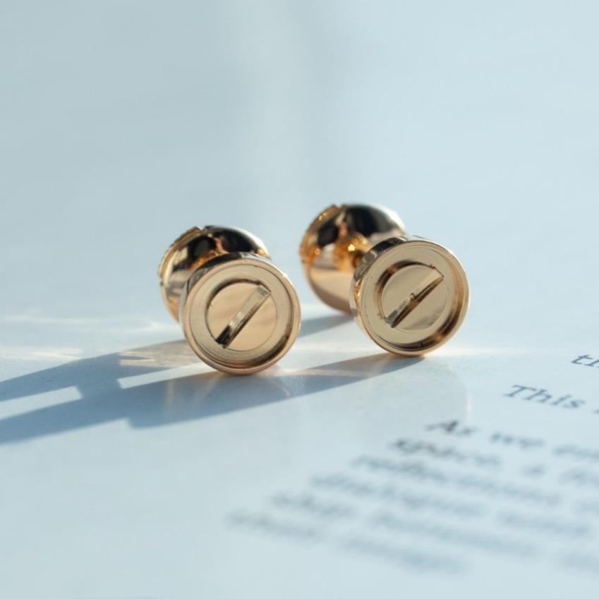 [Clover Jewelery]LOVE EARRINGS PINK GOLD 10MM