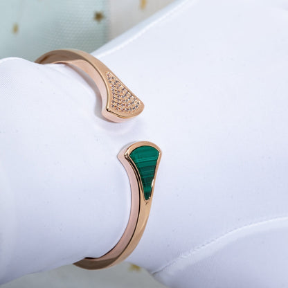 [Clover Jewellery] DREAM ARMBAND OFFEN MALACHIT ROTGOLD