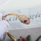 [Clover Jewelry]SERPENTI BRACELET PINK GOLD DIAMOND DOUBLE SNAKE