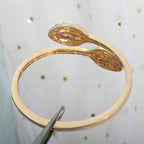 [Clover Jewelry]SERPENTI BRACELET PINK GOLD DIAMOND DOUBLE SNAKE