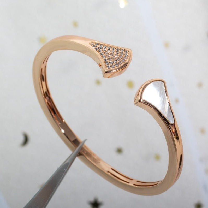 [Clover Jewelry]DREAM BRACELET OPEN PINK GOLD MOP DIAMOND