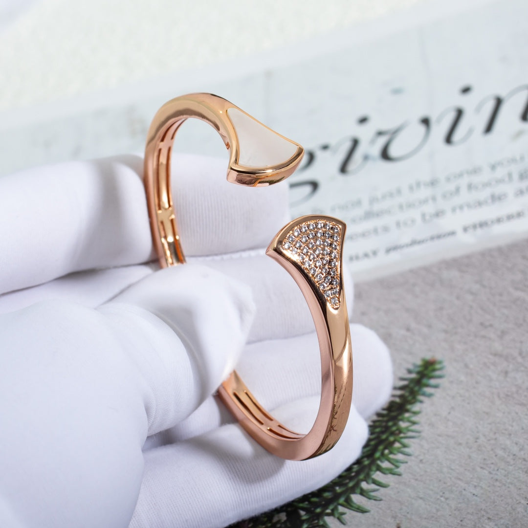 [Clover Jewelery]DREAM BRACELET OPEN PINK GOLD MOP DIAMOND