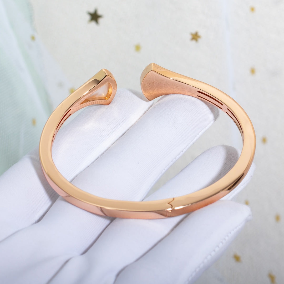 [Clover Jewelry]DREAM BRACELET OPEN PINK GOLD MOP DIAMOND